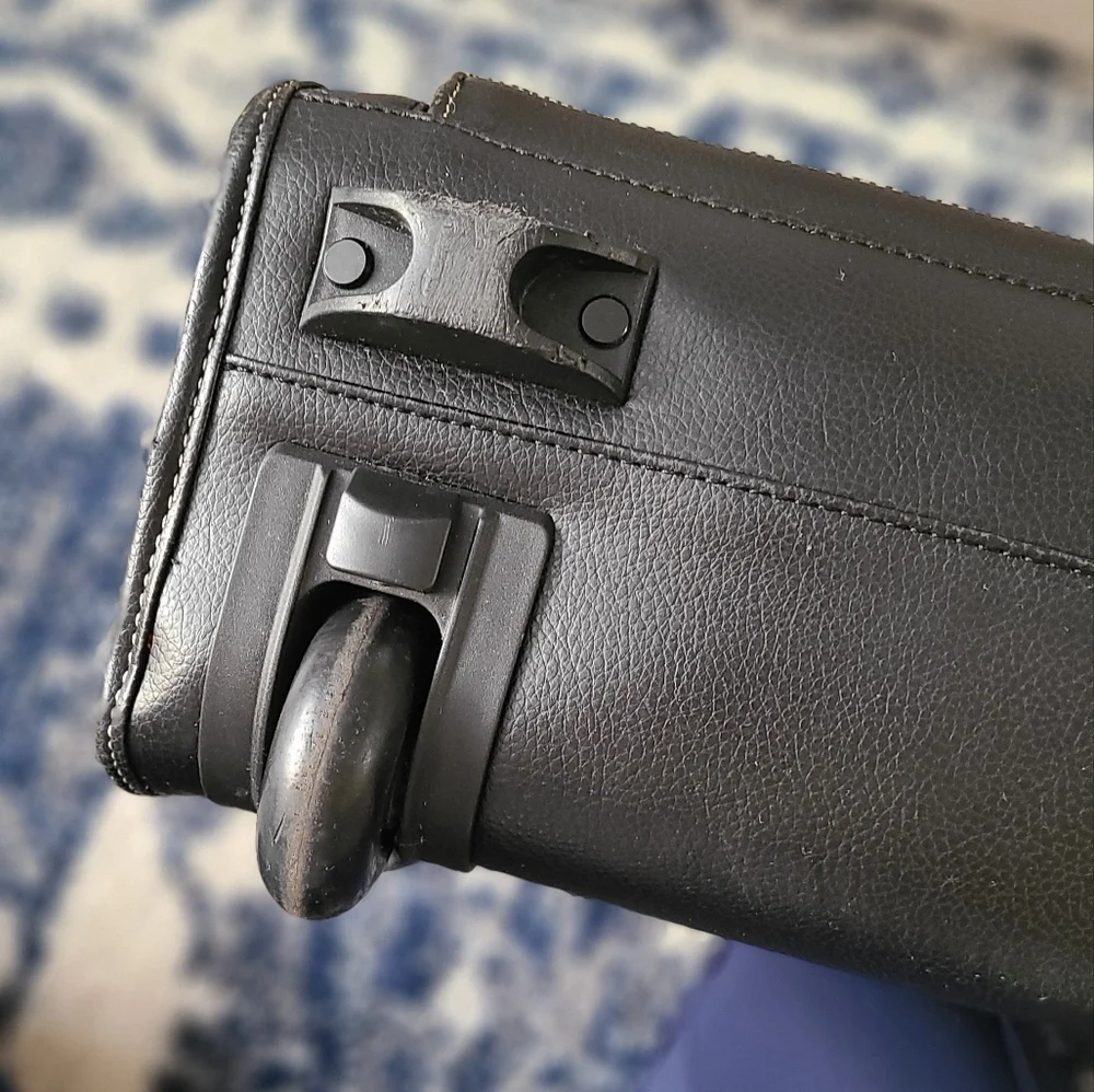 SAMSONITE WOMEN'S MOBILE OFFICE Black Faux Leather with purple interior travel - Picture 8 of 11